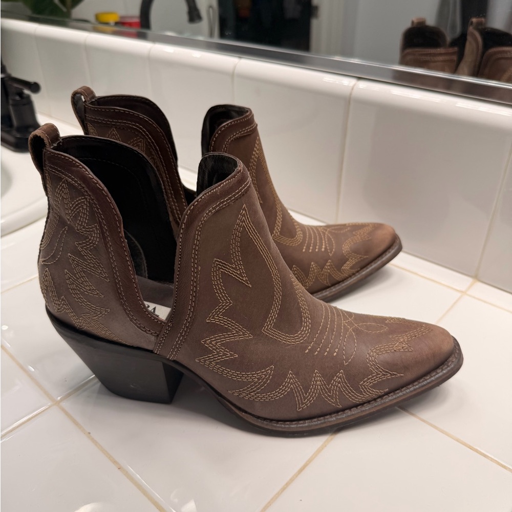 Myra Bag Tan Western Ankle Booties